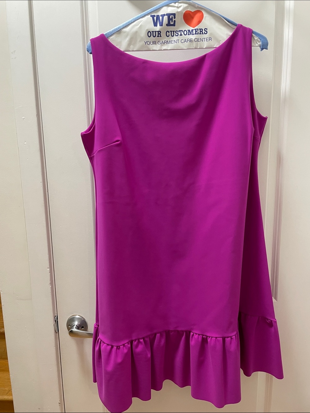 Chiara Boni Fuchsia Sleeveless Ruffle-Hem Dress